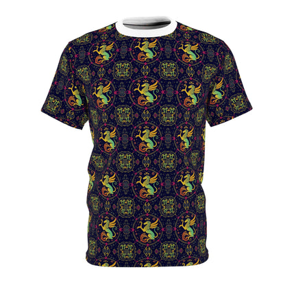 Unisex Cut & Sew T-Shirt, AOP, Virgo, Zodiac v1, Pattern