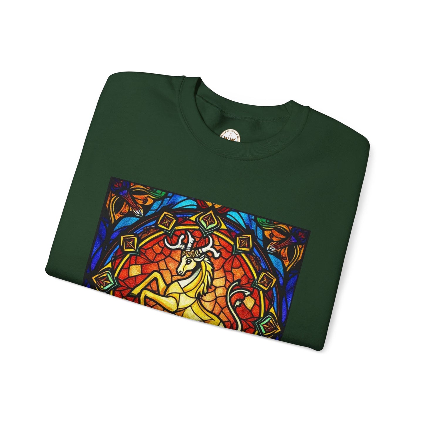 Unisex Heavy Blend™ Crewneck Sweatshirt, Glass 1, Capricorn Zodiac Design