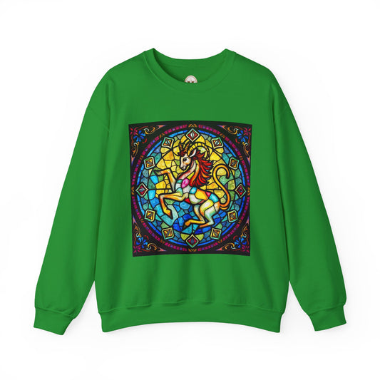 Unisex Heavy Blend™ Crewneck Sweatshirt, Glass, Capricorn Zodiac Design