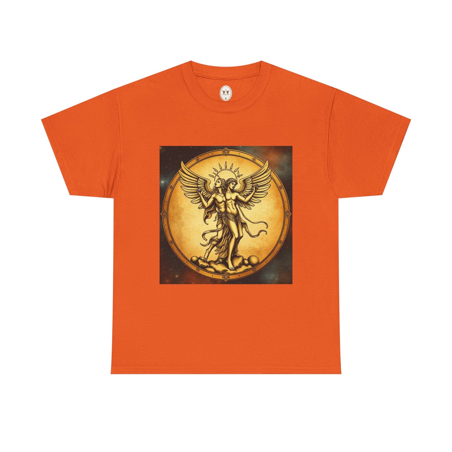 Unisex Heavy Cotton T-Shirt, Angel Twin, Gemini Zodiac Design