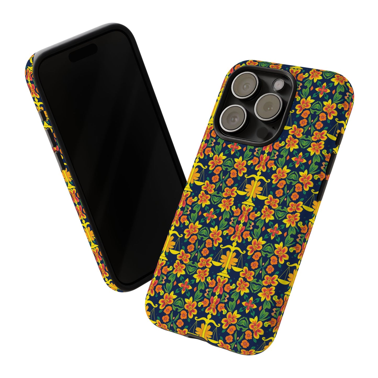 Tough Cases, Libra, Zodiac v3, Flower Pattern