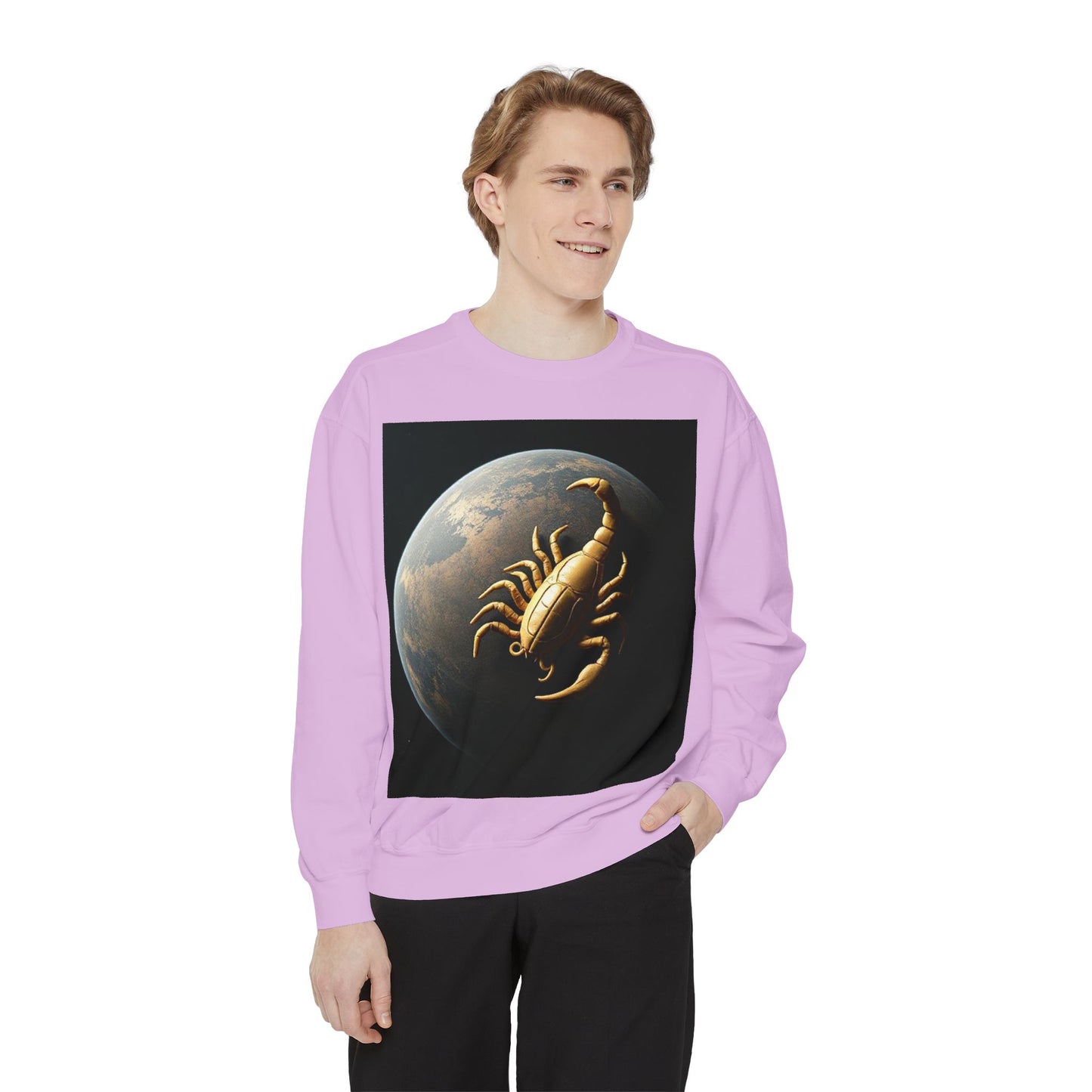 Garment-Dyed Sweatshirt, Unisex, Space Animal Design v1, Scorpio