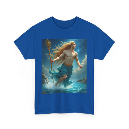 Unisex Heavy Cotton T-Shirt, Realistic, Aquarius Zodiac Design