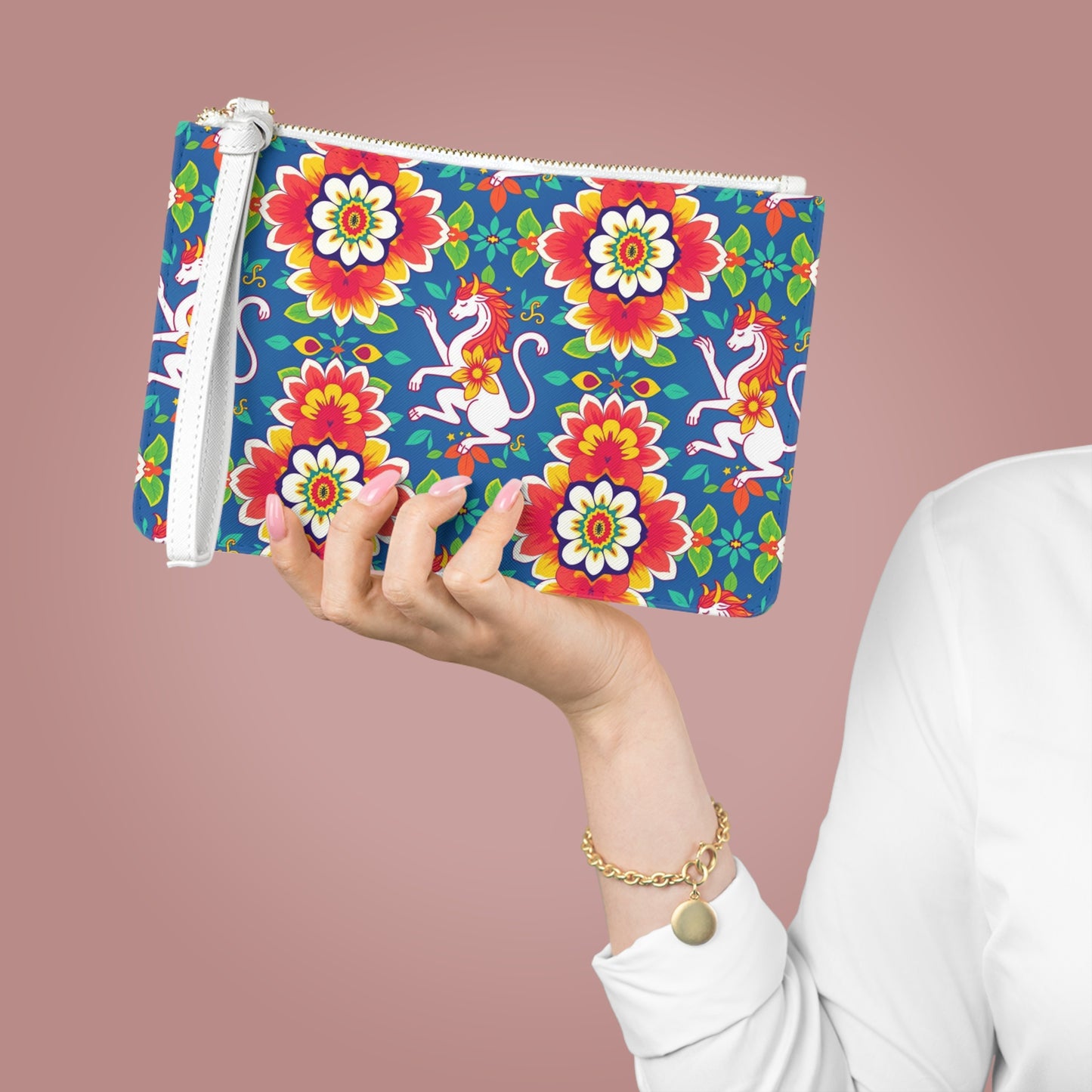 Clutch Bag, Virgo, Zodiac v1, Flower Pattern