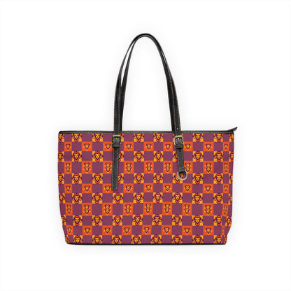 Leather Shoulder Bag, Leo, Zodiac, Shapes Pattern
