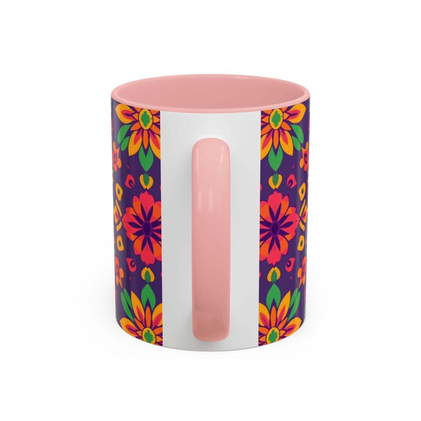 Accent Coffee Mug, Aquarius, Zodiac v2, Flower Pattern, (11, 15oz)