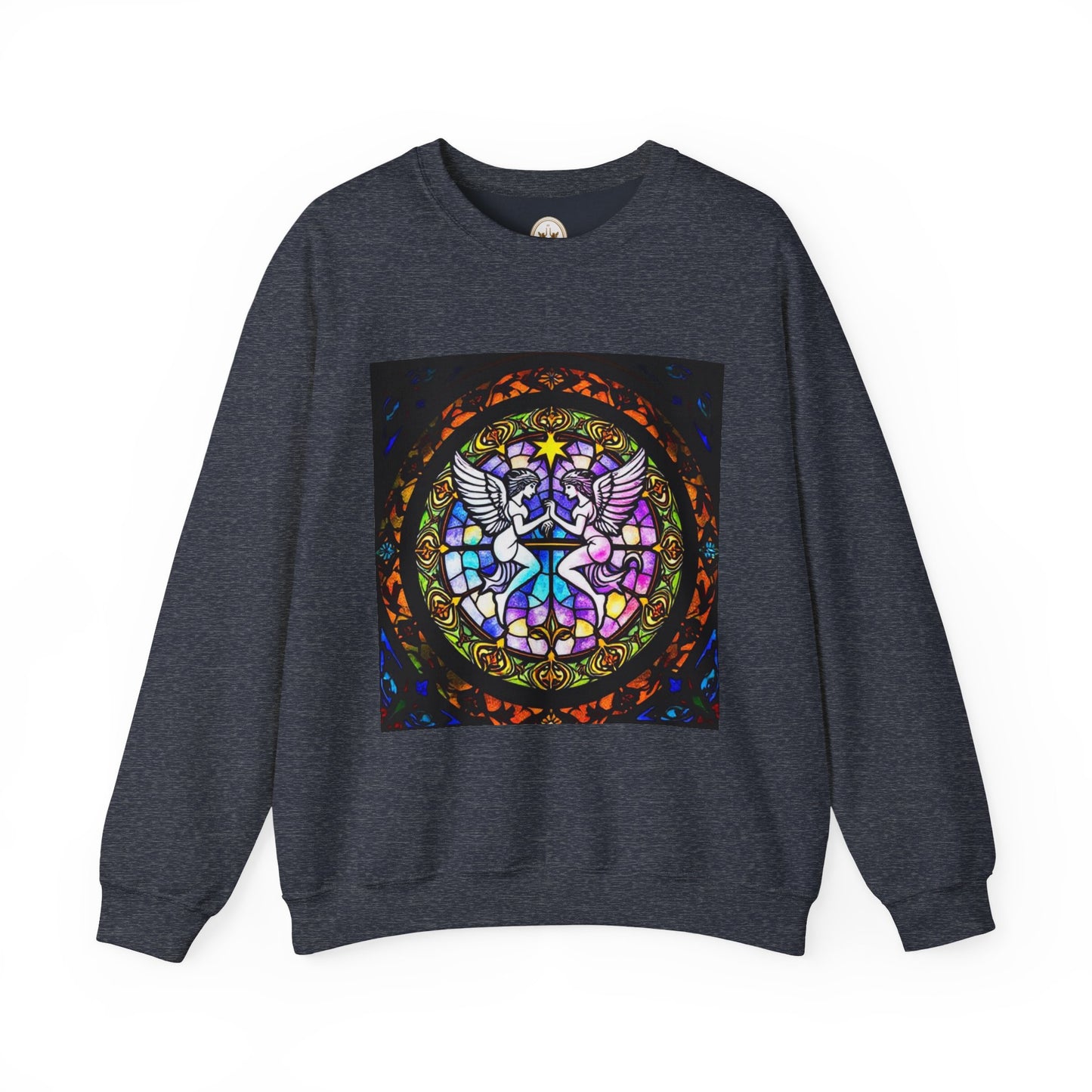 Unisex Heavy Blend™ Crewneck Sweatshirt, Glass 1, Gemini Zodiac Design