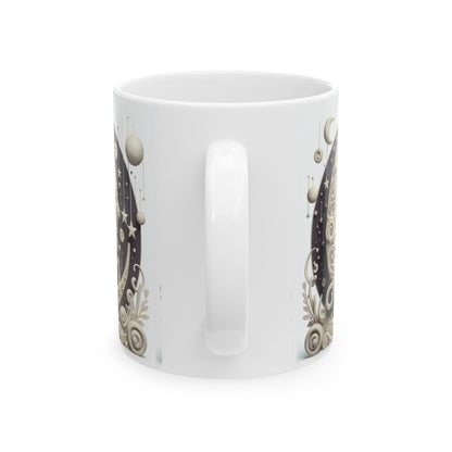 Ceramic Mug, (11oz, 15oz), Ceramic Coffee Mug, Stone & Stars, Capricorn Zodiac Design