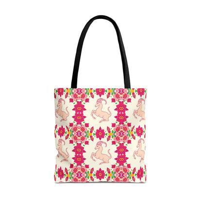 Tote Bag (AOP), Capricorn, Zodiac, Flower Pattern