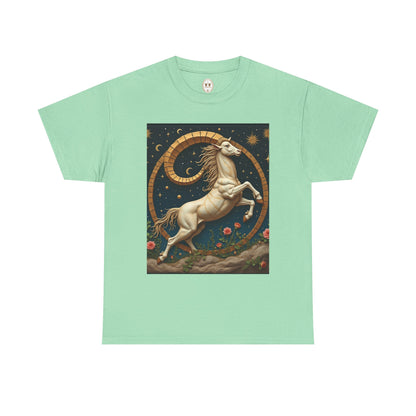 Unisex Heavy Cotton T-Shirt, Aries Animal 1v, Zodiac Design