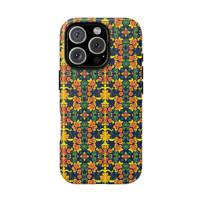 Tough Cases, Libra, Zodiac v3, Flower Pattern