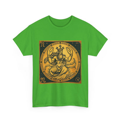 Unisex Heavy Cotton T-Shirt, Crab King v1, Cancer Zodiac Design