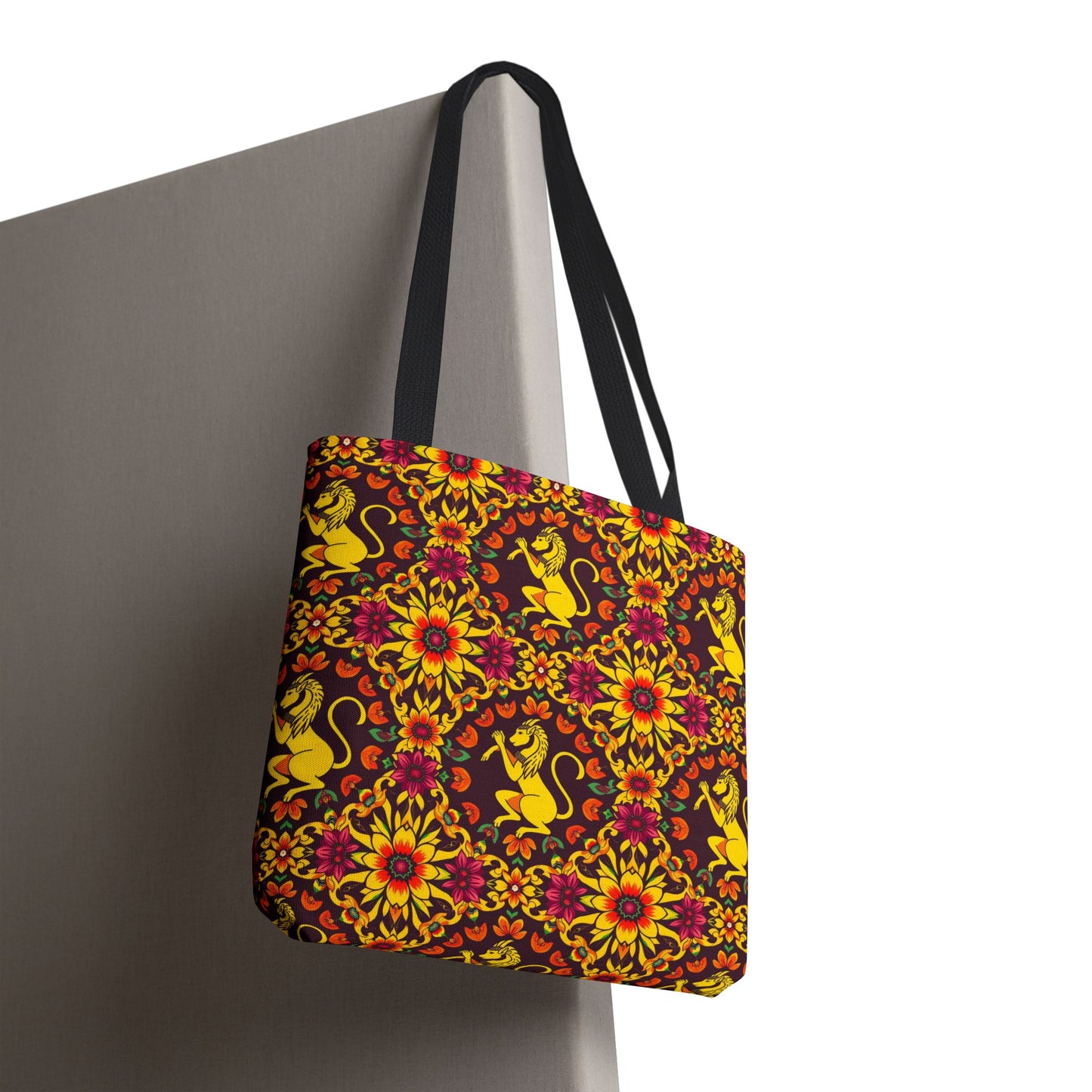 Tote Bag, (AOP), Virgo, Zodiac v5, Flower Pattern