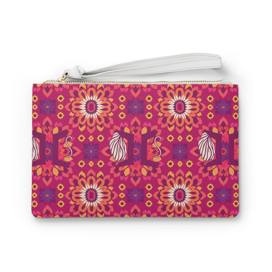 Clutch Bag, Gemini, Zodiac v3, Flower Pattern