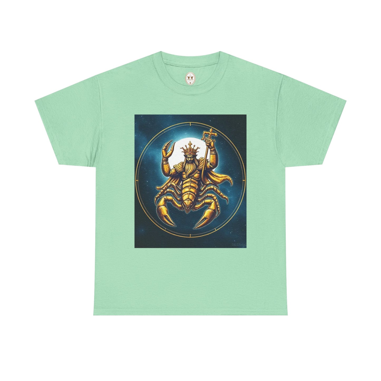 Unisex Heavy Cotton T-Shirt, Moon v1, Scorpio Zodiac Design