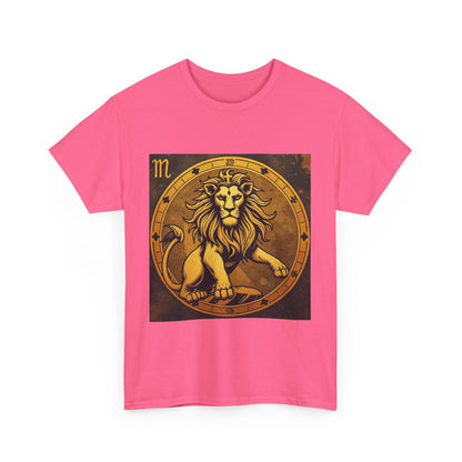 Unisex Heavy Cotton T-Shirt, Gold Lion v1, Leo Zodiac Design