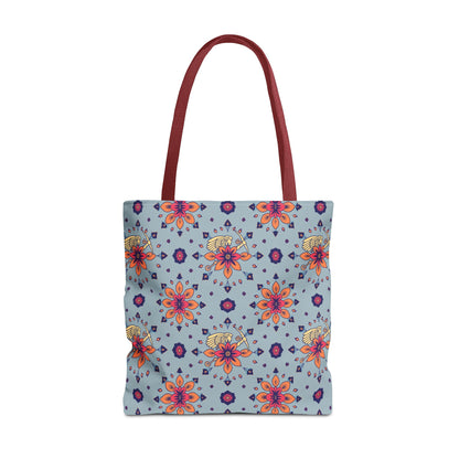 Tote Bag, (AOP), Sagittarius, Zodiac v1, Flower Pattern