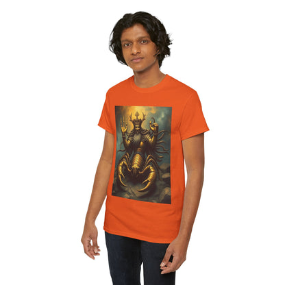 Unisex Heavy Cotton T-Shirt, Desert Scorpio King, Zodiac Design