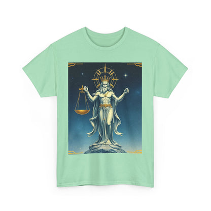Unisex Heavy Cotton T-Shirt Space v2, Libra God, Zodiac Design