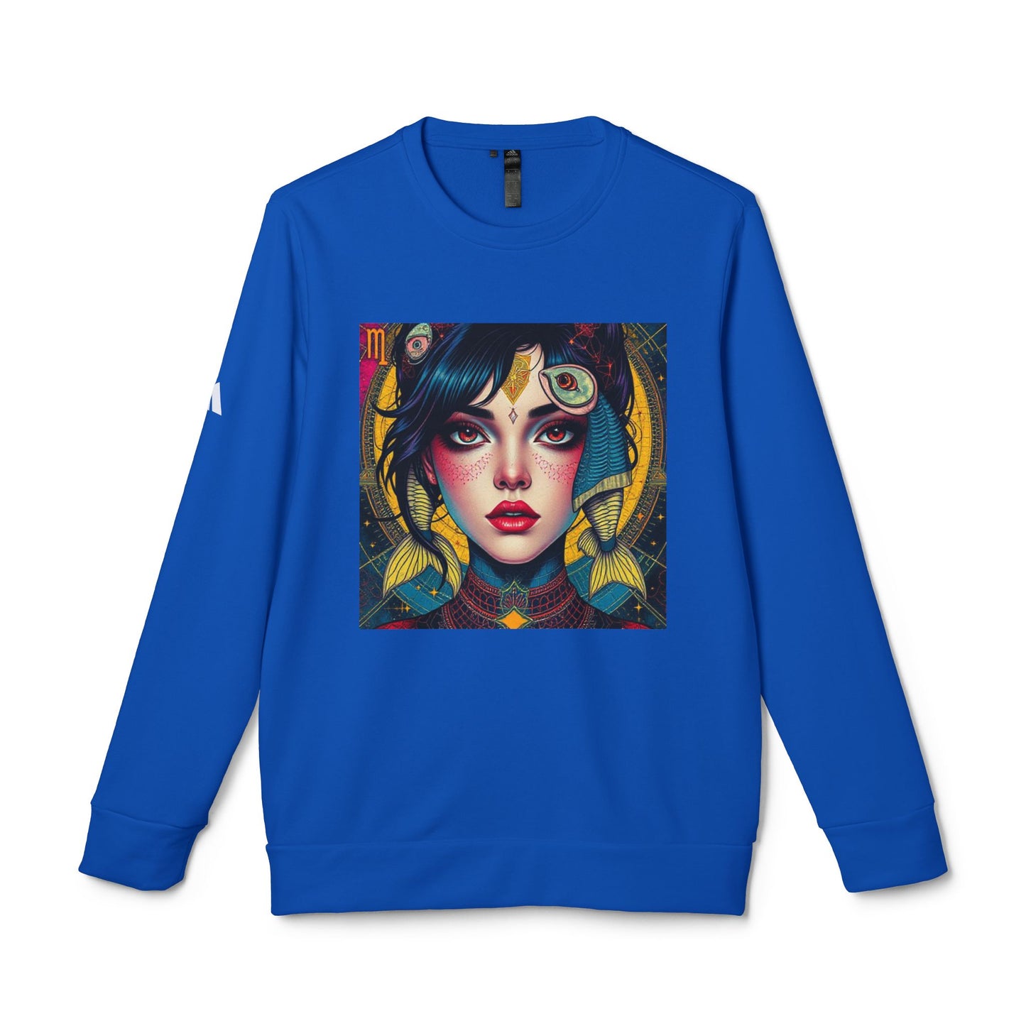 Adidas, Unisex Fleece Crewneck Sweatshirt, Pisces, Pop Art v1, Zodiac