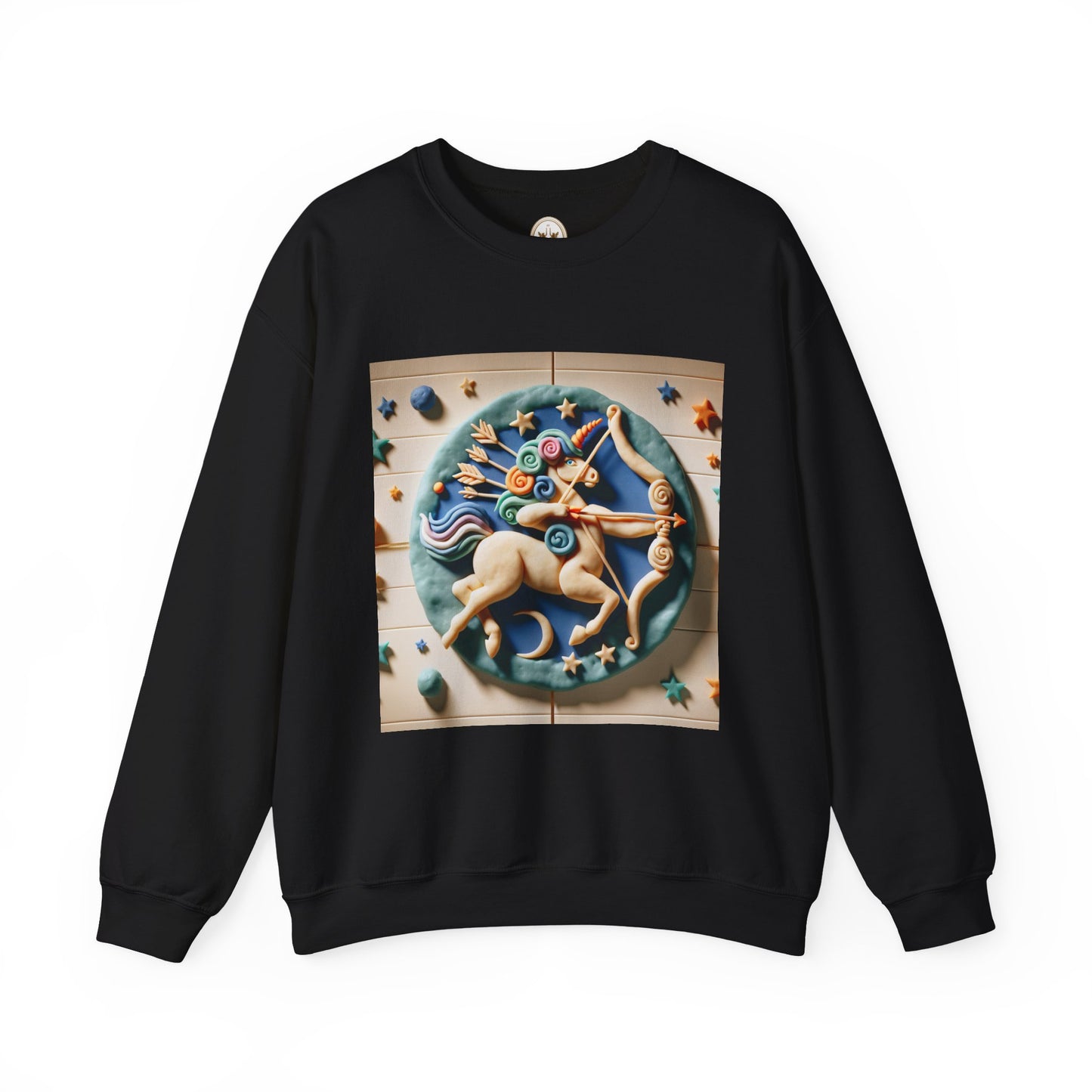 Unisex Heavy Blend™ Crewneck Sweatshirt, Colorful Horse, Sagittarius Zodiac Design