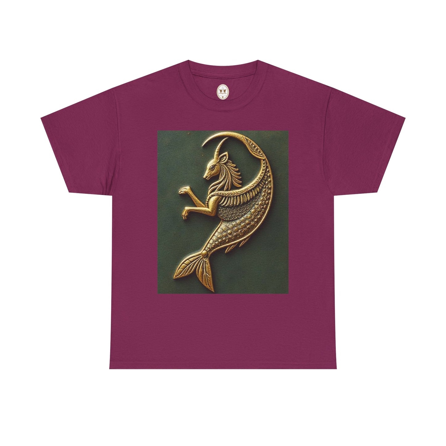 Unisex Heavy Cotton T-Shirt, Capricorn Animal v1, Symbol, Zodiac Design