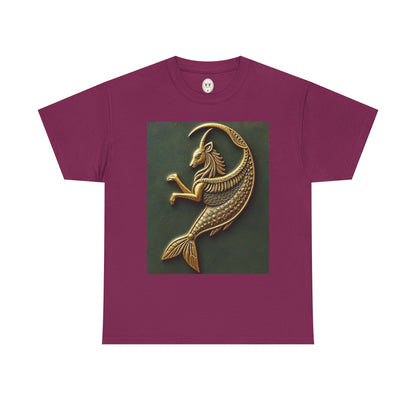 Unisex Heavy Cotton T-Shirt, Capricorn Animal v1, Symbol, Zodiac Design