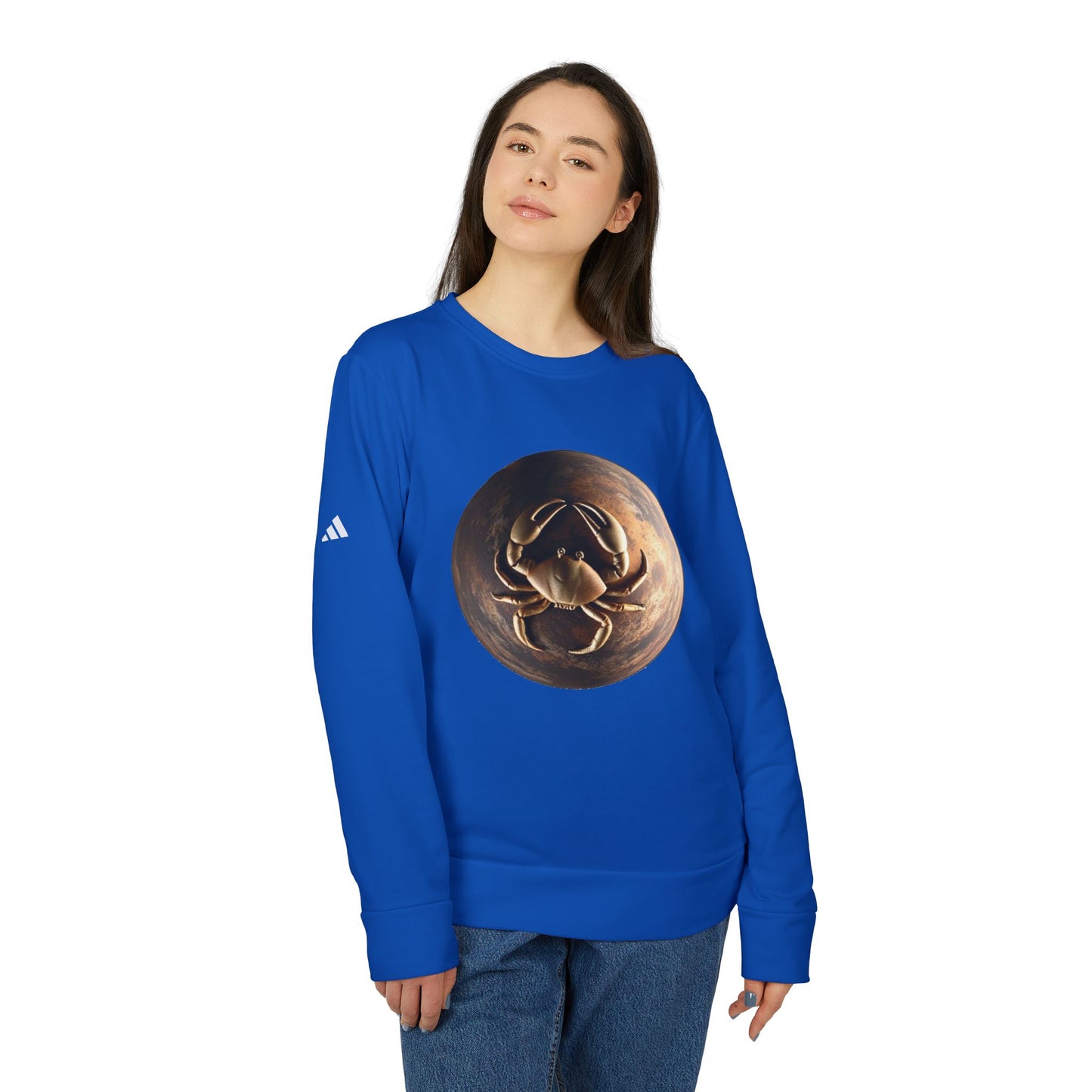 Adidas, Unisex Fleece Crewneck Sweatshirt, Cancer, Planet Animal, Zodiac