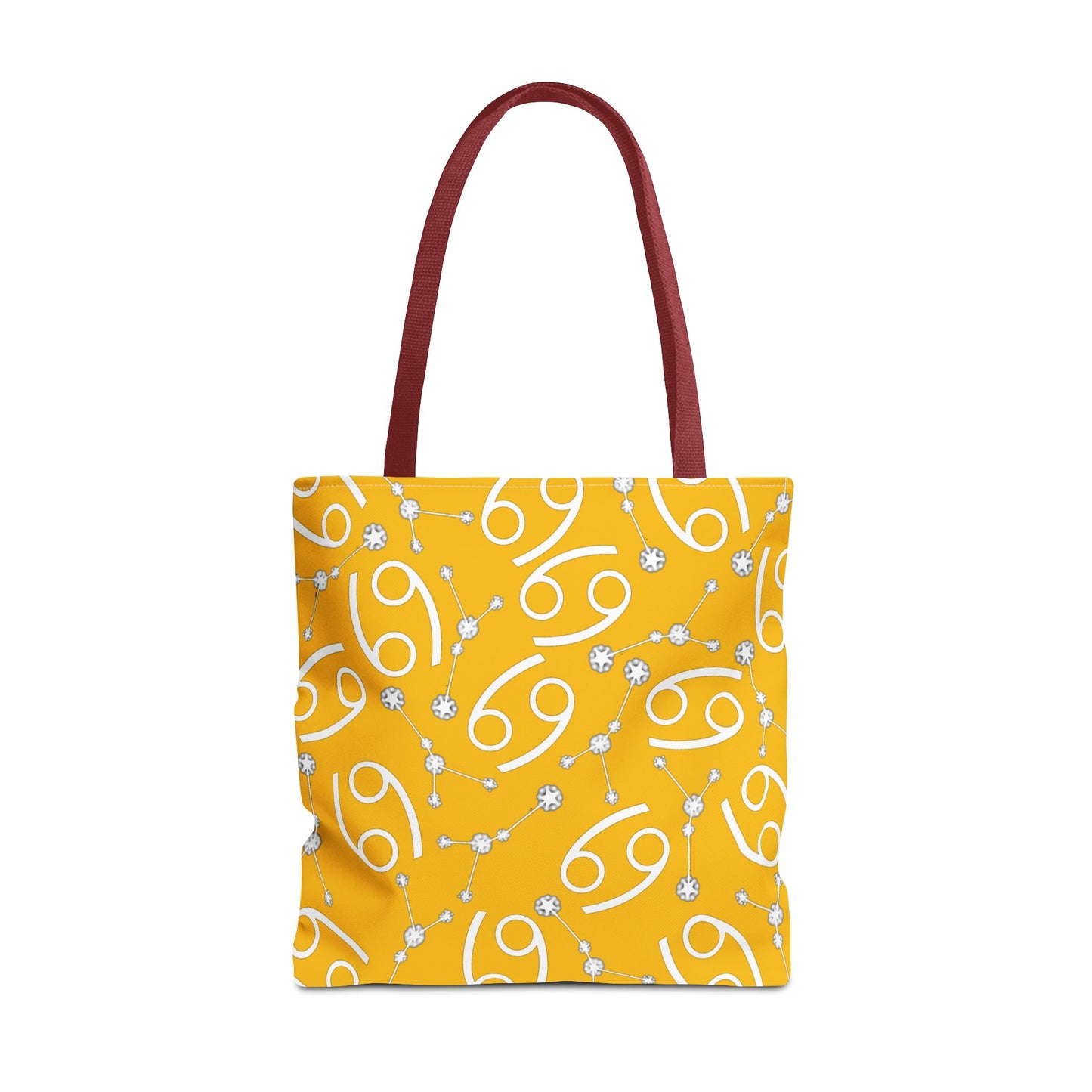 Tote Bag, Cancer Zodiac Sign, AOP, (Yellow, White)