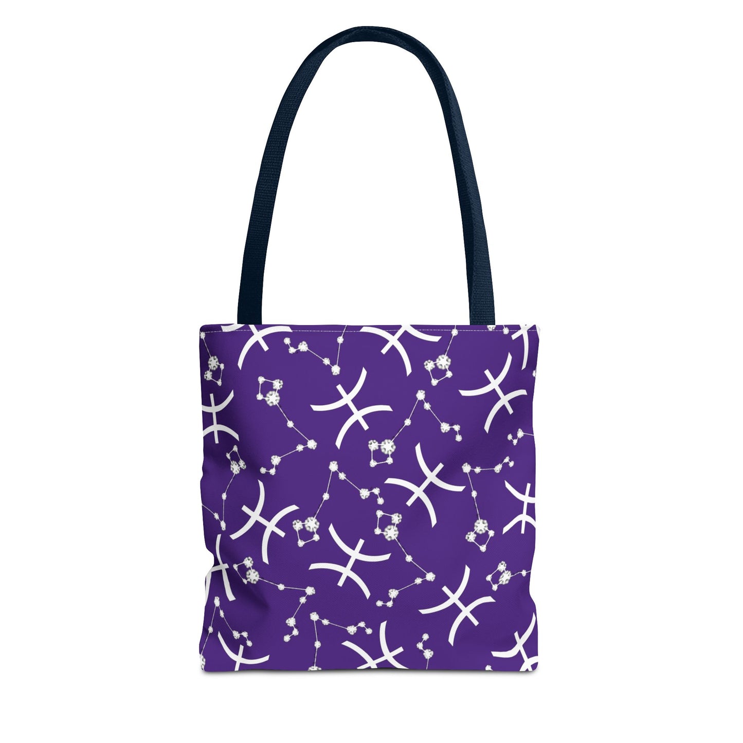 Tote Bag, Pisces Zodiac Sign, AOP, (Purple, White)