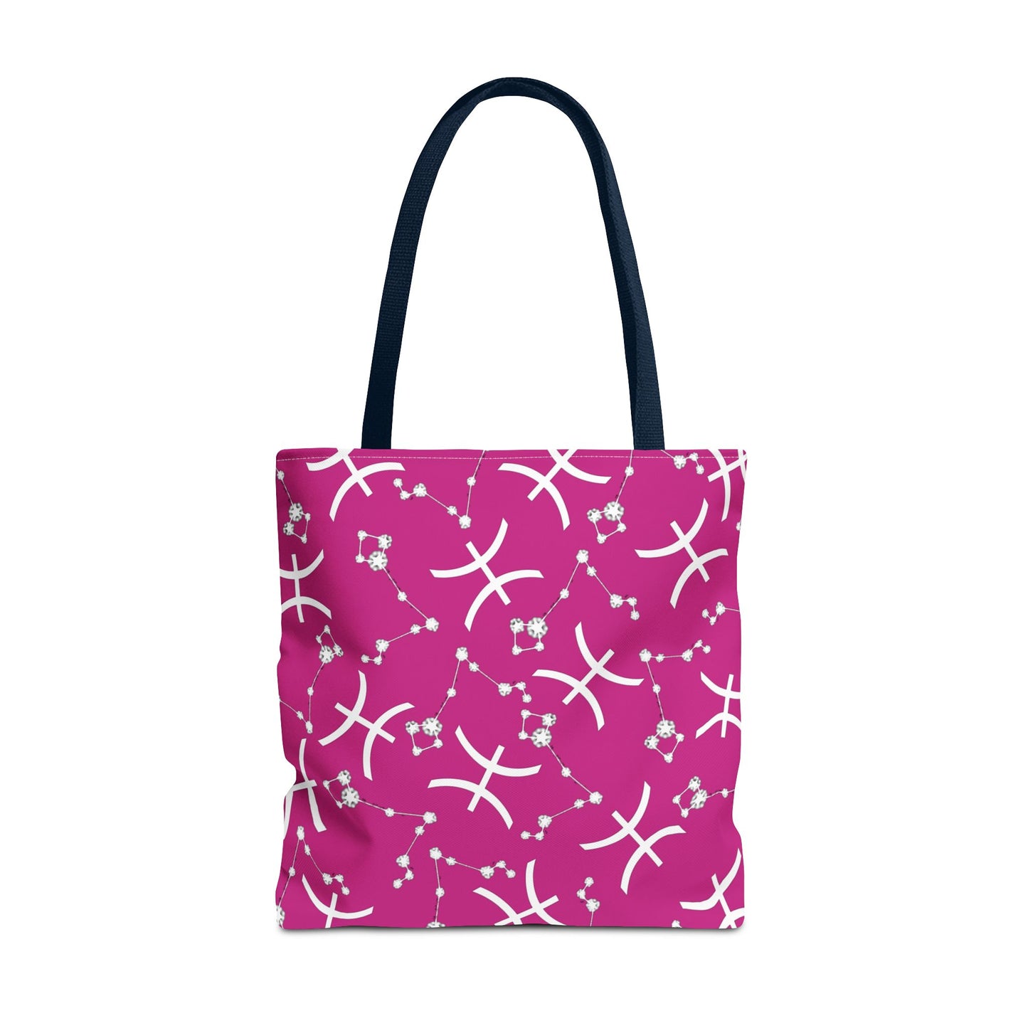 Tote Bag, Pisces Zodiac Sign, AOP, (Pink, White)