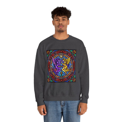 Unisex Heavy Blend™ Crewneck Sweatshirt, Glass, Gemini Zodiac Design