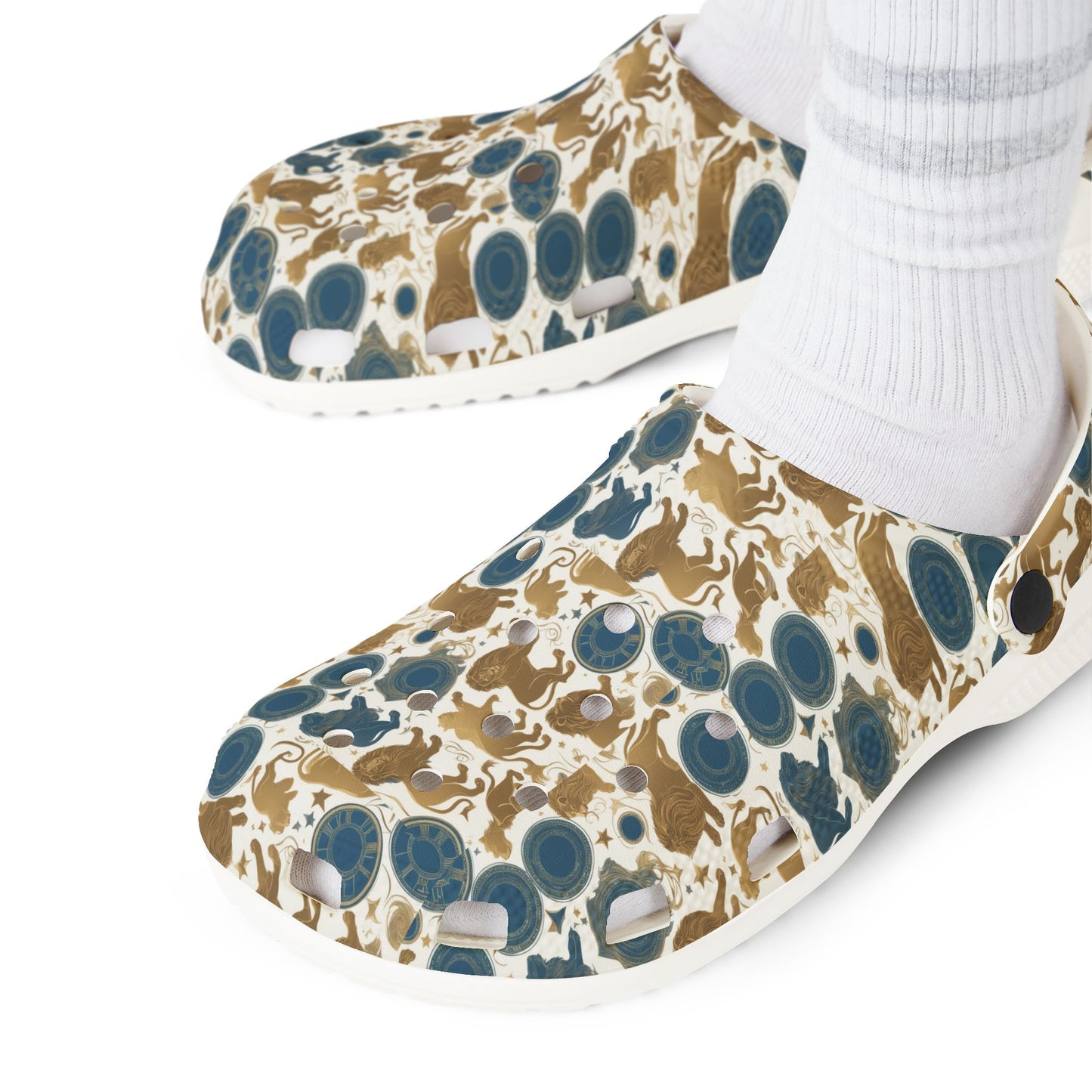 EVA Foam Rubber Shoes, (AOP), Leo, Zodiac, Pattern