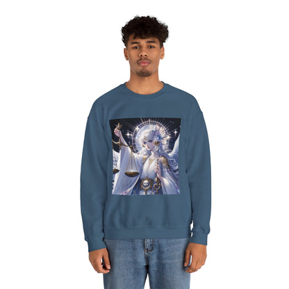 Unisex Heavy Blend™ Crewneck Sweatshirt,anime angel, Libra Zodiac Design