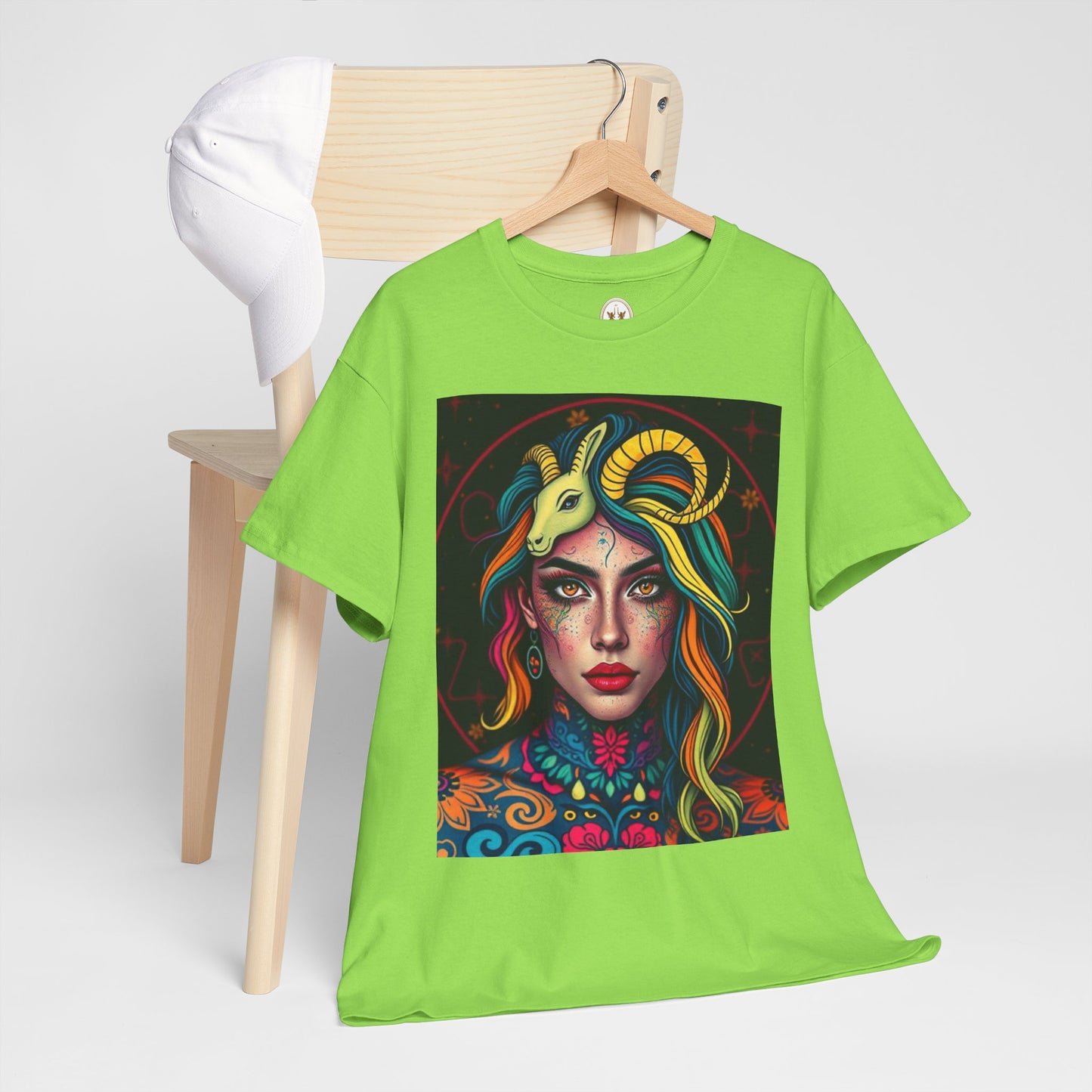 Unisex Heavy Cotton T-Shirt, Capricorn, Zodiac v2, Sexy Art