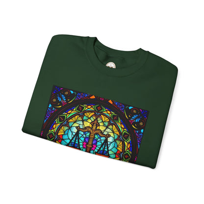 Unisex Heavy Blend™ Crewneck Sweatshirt, Glass, Libra Zodiac Design