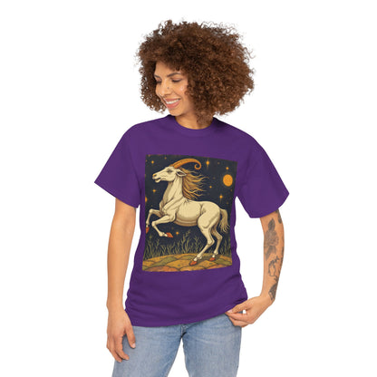 Unisex Heavy Cotton T-Shirt, Aries Animal, Zodiac Design