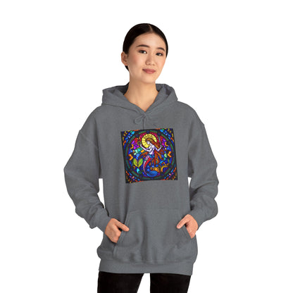 Unisex Heavy Blend™ Hooded Sweatshirt with glass Aquarius zodiac design