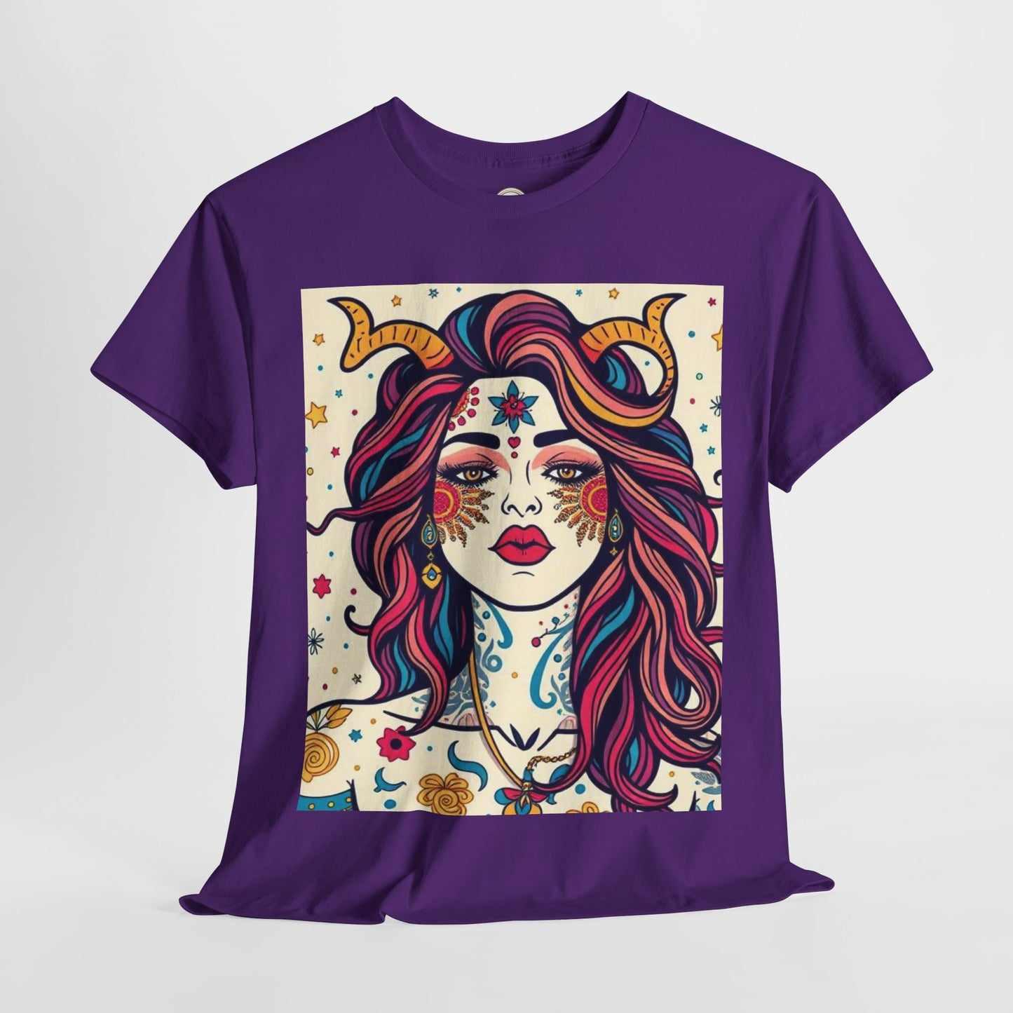 Unisex Heavy Cotton T-Shirt, Virgo, Zodiac v3, Sexy Art