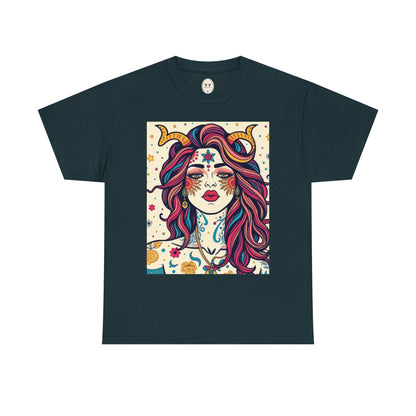 Unisex Heavy Cotton T-Shirt, Virgo, Zodiac v3, Sexy Art