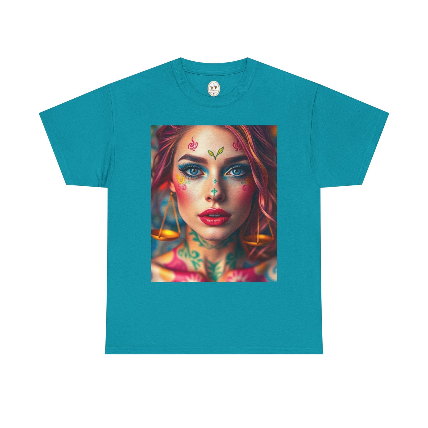 Unisex Heavy Cotton T-Shirt, Libra, Zodiac v1, Sexy Art