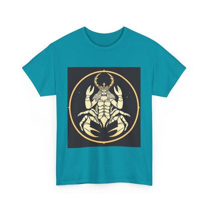 Unisex Heavy Cotton T-Shirt, Scorpio King, Print Art, Zodiac Design