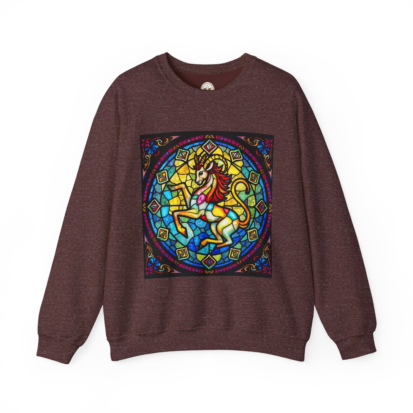 Unisex Heavy Blend™ Crewneck Sweatshirt, Glass, Capricorn Zodiac Design
