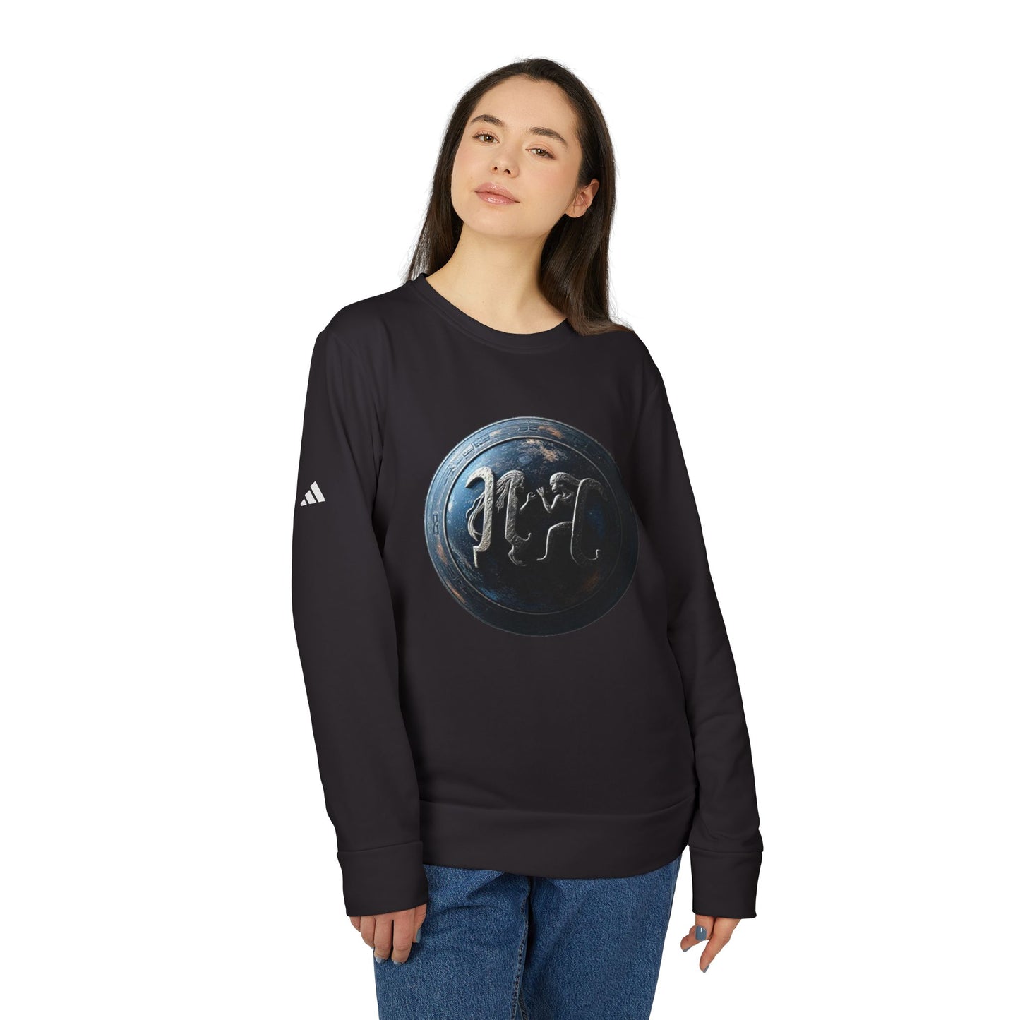 Adidas, Unisex Fleece Crewneck Sweatshirt, Gemini, Space Symbol, Zodiac