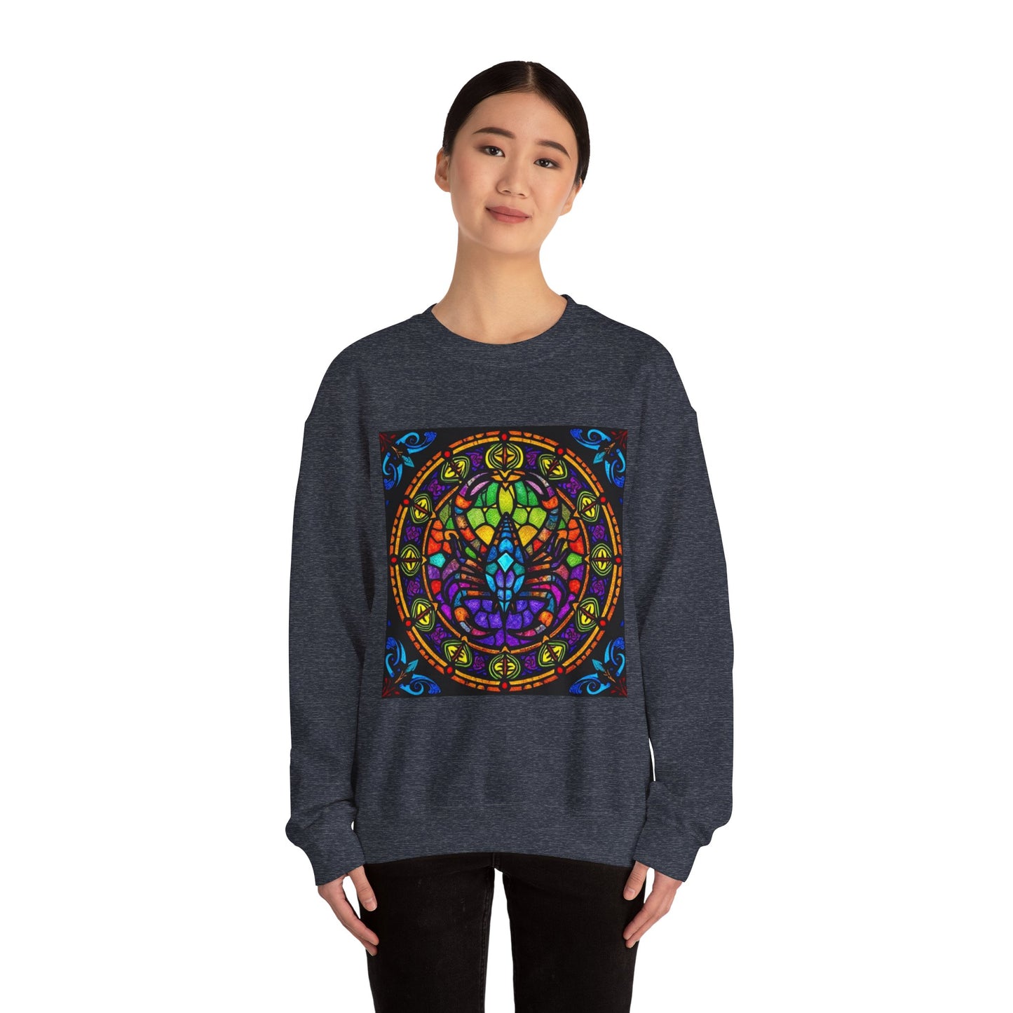 Unisex Heavy Blend™ Crewneck Sweatshirt, Glass 1, Scorpio Zodiac Design