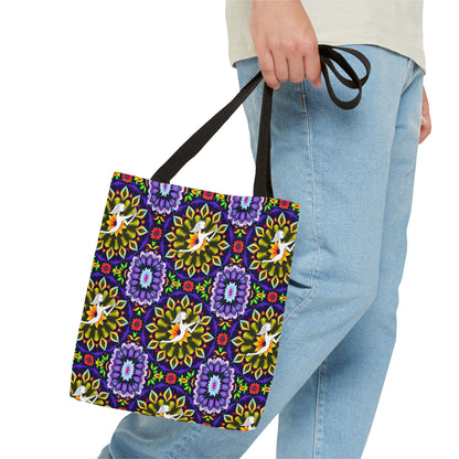 Tote Bag (AOP), Sagittarius, Zodiac v2, Flower Pattern