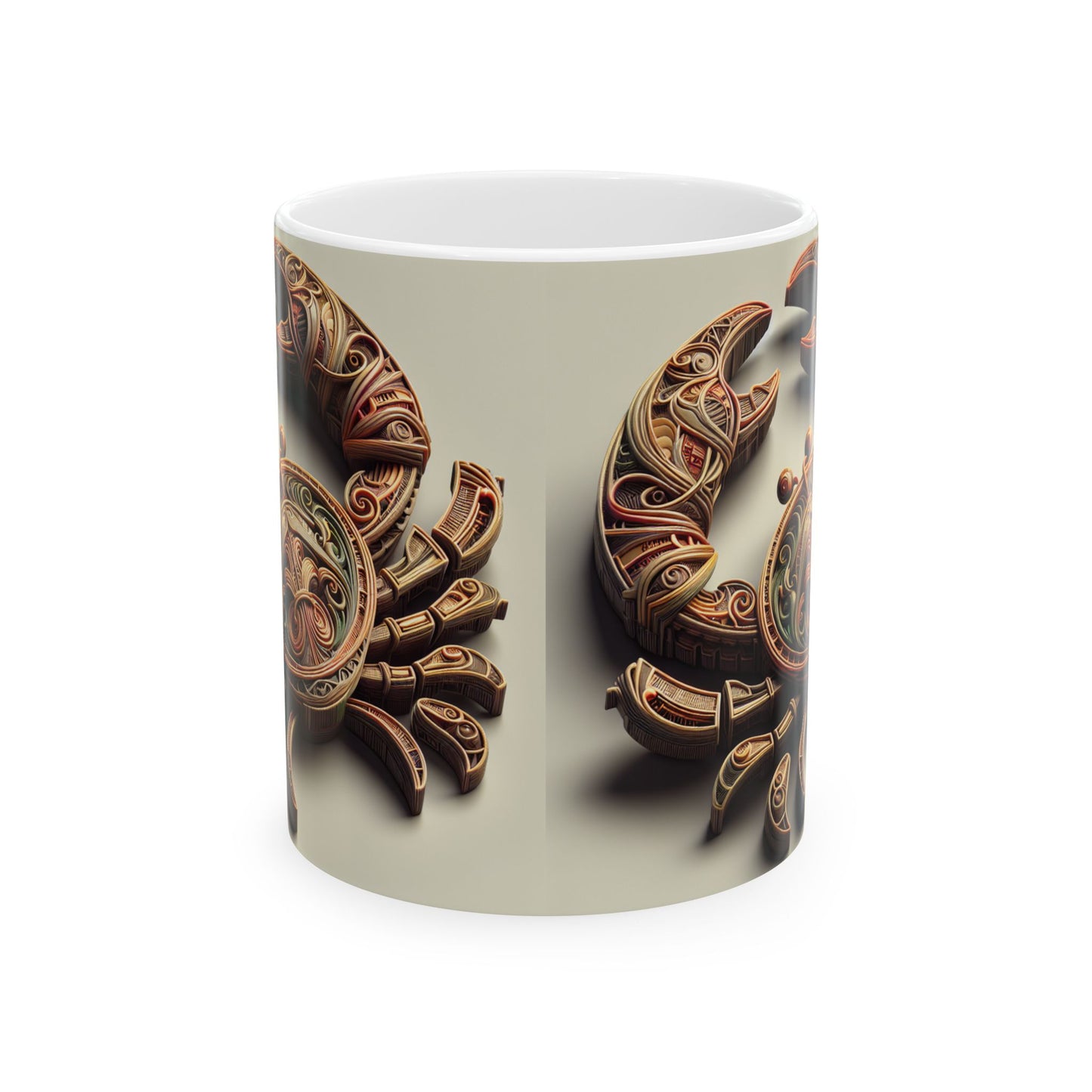 Ceramic Mug, (11oz, 15oz), Ceramic Coffee Mug, Artificial Crab, Cancer Zodiac Design
