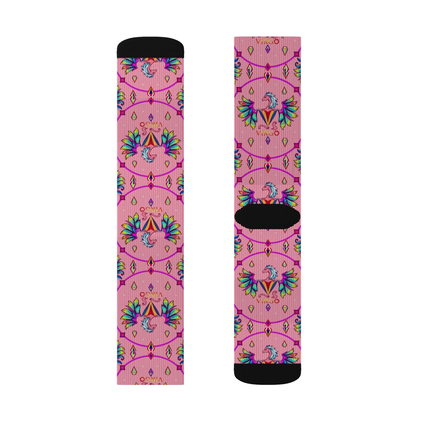 Sublimation Socks, Virgo, Zodiac v2, Jewel Pattern