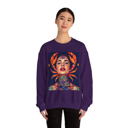 Unisex Heavy Blend™ Crewneck Sweatshirt, Cancer, Zodiac v1, Sexy Pattern