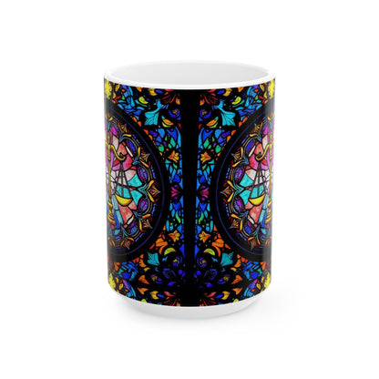 Ceramic Mug, (11oz, 15oz), Ceramic Coffee Mug, AOP, Glass Design, Libra Zodiac
